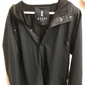 RAINS Men's Raincoat Button up w/brimmed hoodie